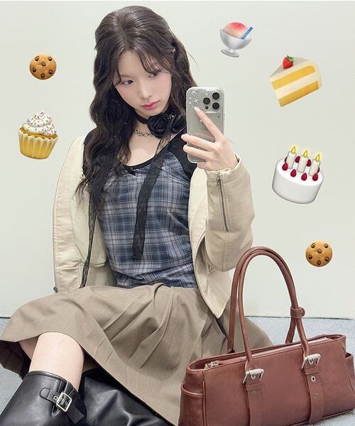 Midnight Move（ミッドナイトムーブ）の「2 belt skirt (brown)（スカート・レディース・その他・SMALL/MEDIUM）」の8枚目の写真