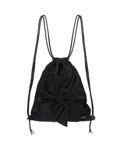 Tie-up drawstring bag BLACK
