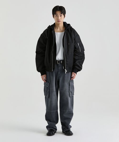 MUSINSA STANDARD（ムシンサスタンダード）の「ピグメントエクストラワイドカーゴデニムパンツ[チャコールグレー]（デニムパンツ・メンズ・その他・27/28/29/34/32/30/31/33/26/40/38/42/36）」の9枚目の写真