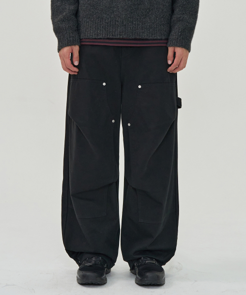 TOFFEE(トフィー)の「ダブルニタックワイドパンツ (ブラック)(その他パンツ・メンズ・その他・SMALL/MEDIUM/LARGE/X-LARGE)」の1枚目の写真