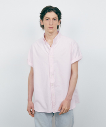 VTWO（ブイツー）の「Washing Boxy Overfit Oxford Half Shirt_Pink（シャツ/ブラウス・メンズ）」