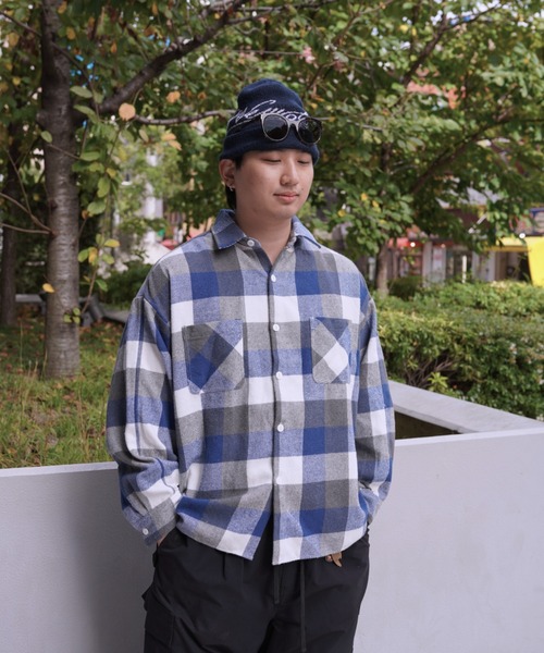 BEAVER（ビーバー）の「B omnivore/ビーオムニボー　BLOCK CHECK SHIRTS ブロックチェックシャツ（シャツ/ブラウス・メンズ・ブラック/レッド/ブルー・M/L）」の18枚目の写真