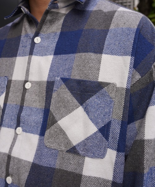 BEAVER（ビーバー）の「B omnivore/ビーオムニボー　BLOCK CHECK SHIRTS ブロックチェックシャツ（シャツ/ブラウス・メンズ・ブラック/レッド/ブルー・M/L）」の22枚目の写真