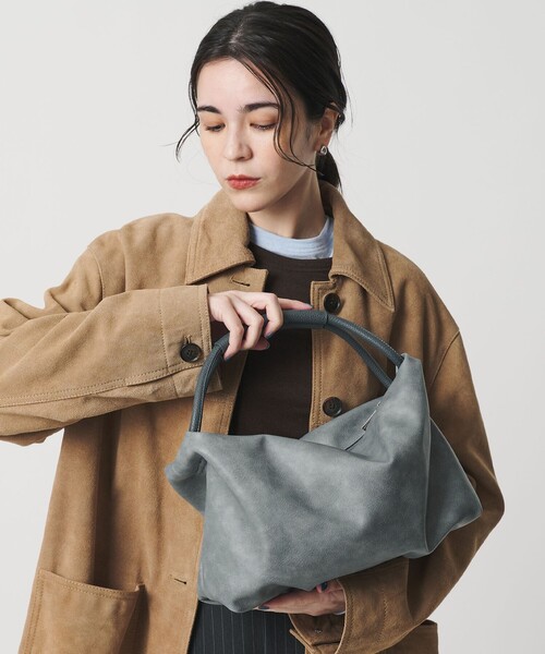 BEAUTY&YOUTH UNITED ARROWS(ビューティーアンドユースユナイテッドアローズ)の「レザーライク コンビ タック バッグ(ハンドバッグ・レディース・ブラウン/ライトブルー・FREE)」の6枚目の写真