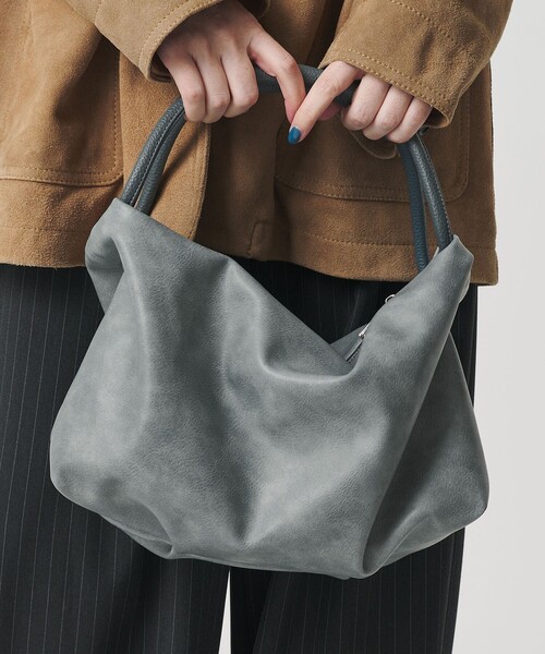 BEAUTY&YOUTH UNITED ARROWS(ビューティーアンドユースユナイテッドアローズ)の「レザーライク コンビ タック バッグ(ハンドバッグ・レディース・ブラウン/ライトブルー・FREE)」の7枚目の写真