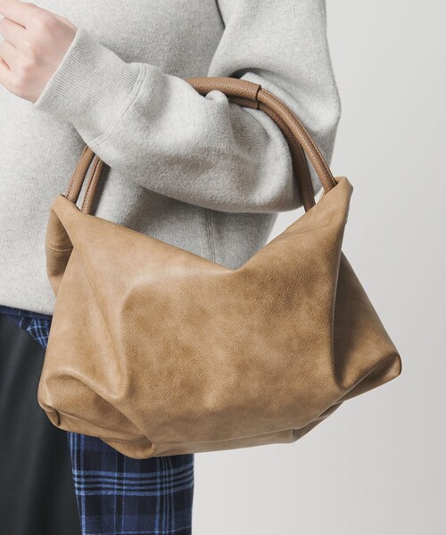 BEAUTY&YOUTH UNITED ARROWS(ビューティーアンドユースユナイテッドアローズ)の「レザーライク コンビ タック バッグ(ハンドバッグ・レディース・ブラウン/ライトブルー・FREE)」の9枚目の写真