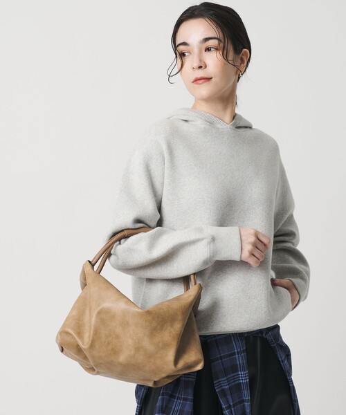 BEAUTY&YOUTH UNITED ARROWS(ビューティーアンドユースユナイテッドアローズ)の「レザーライク コンビ タック バッグ(ハンドバッグ・レディース・ブラウン/ライトブルー・FREE)」の10枚目の写真