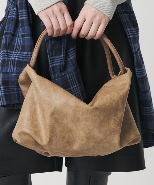 BEAUTY&YOUTH UNITED ARROWS(ビューティーアンドユースユナイテッドアローズ)の「レザーライク コンビ タック バッグ(ハンドバッグ・レディース・ブラウン/ライトブルー・FREE)」の11枚目の写真