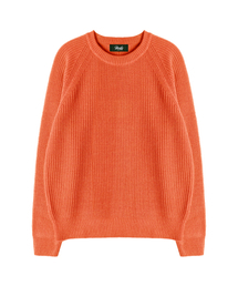 NODU（ノードユー）の「ウォッシャブルデイリーハッチラグランニット[オレンジ]（ニット/セーター）」