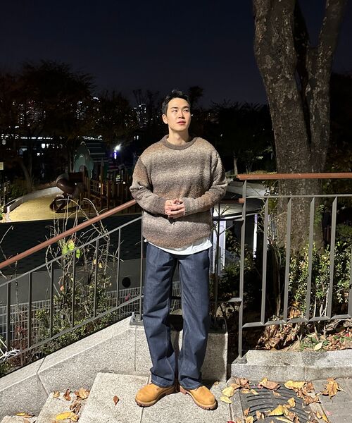 NODU（ノードユー）の「NPN グラデーションブークルツートン配色ストライプラウンドネック長袖ニット[ブラウン]（ニット/セーター・メンズ・その他・MEDIUM/LARGE）」の10枚目の写真
