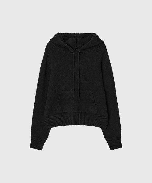 LOOKAST（ルックキャスト）の「エリスウールニットフードパーカー_ブラック（ニット/セーター・レディース・ブラック・FREE）」の2枚目の写真