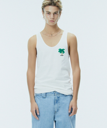 PALM TREE SLEEVELESS WHITE