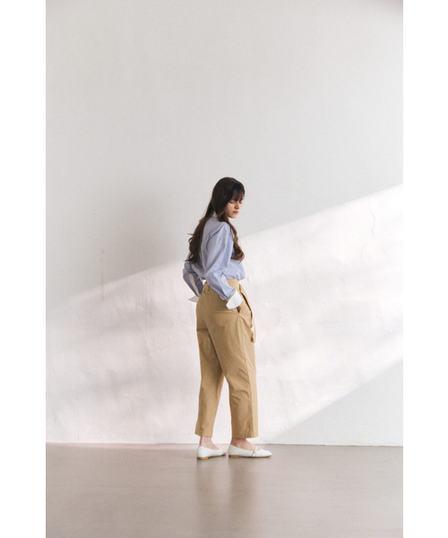BRILLEMONTHS（ブリルモンス）の「ベルト付きツーピンタックツイルパンツ [ベージュ]（その他パンツ・レディース・その他・55/66）」の3枚目の写真