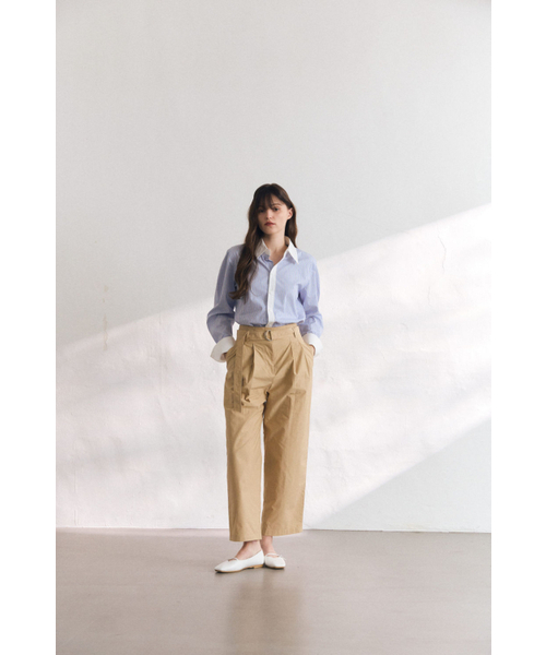 BRILLEMONTHS（ブリルモンス）の「ベルト付きツーピンタックツイルパンツ [ベージュ]（その他パンツ・レディース・その他・55/66）」の2枚目の写真