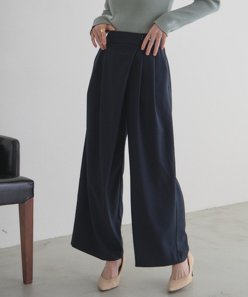 &. NOSTALGIA（アンドドットノスタルジア）の「ラップライクロングパンツ（その他パンツ・レディース・ネイビー/グレー・M）」の14枚目の写真