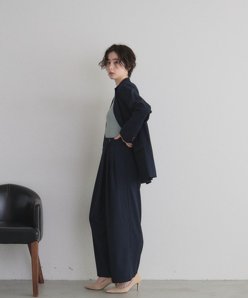 &. NOSTALGIA（アンドドットノスタルジア）の「ラップライクロングパンツ（その他パンツ・レディース・ネイビー/グレー・M）」の18枚目の写真