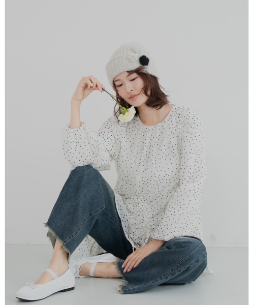 jumelle（ジュメロ）の「フラワーニット帽（ニットキャップ/ビーニー・レディース・ベージュ/アイボリー・FREE）」の10枚目の写真