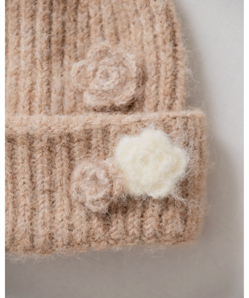 jumelle（ジュメロ）の「フラワーニット帽（ニットキャップ/ビーニー・レディース・ベージュ/アイボリー・FREE）」の15枚目の写真