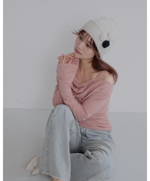 jumelle（ジュメロ）の「フラワーニット帽（ニットキャップ/ビーニー・レディース・ベージュ/アイボリー・FREE）」の16枚目の写真