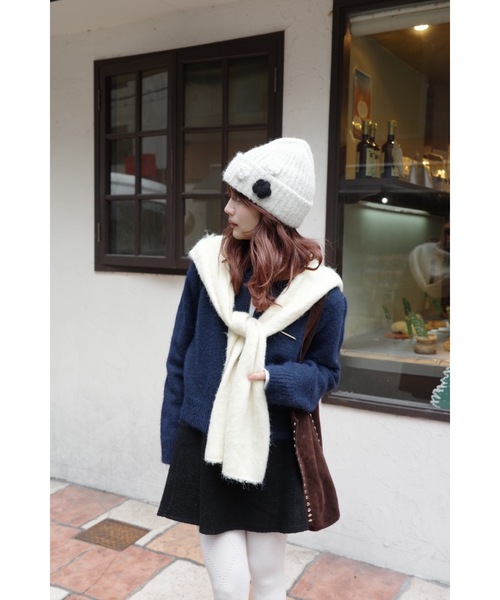 フラワーニット帽（ニットキャップ/ビーニー）｜jumelle（ジュメロ）の