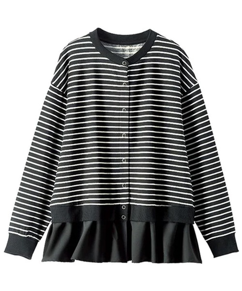 BELLUNA PLUS(ベルーナ)の「裏起毛素材ドッキングカーディガン(カーディガン/ボレロ・レディース・ブラック系/ネイビー/コーラル・MEDIUM/LARGE/X-LARGE)」の16枚目の写真