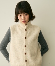 high neck over knit vest / ハイネックオーバーニットベスト