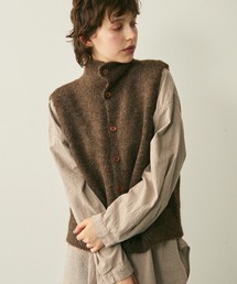 high neck over knit vest / ハイネックオーバーニットベスト