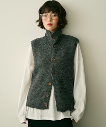 high neck over knit vest / ハイネックオーバーニットベスト