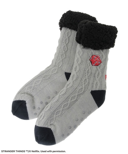 Green　Parks（グリーンパークス）の「■STRANGER THINGS×MINNETONKA 裏ボア刺繍ソックス（ソックス/靴下・レディース・ホワイト/グレー・FREE）」の16枚目の写真