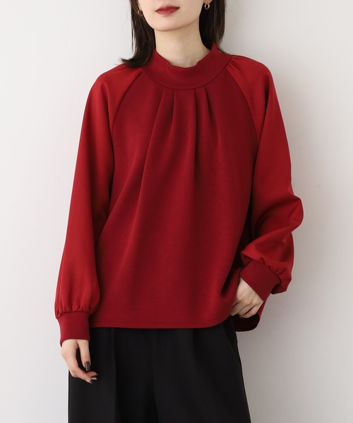 Anna Nicola(アンナニコラ)の「Anna Nicola 布帛切替ダンボールプルオーバー(Tシャツ/カットソー・レディース・レッド/アイボリー・38)」の9枚目の写真