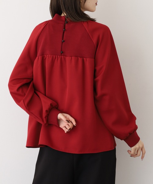 Anna Nicola(アンナニコラ)の「Anna Nicola 布帛切替ダンボールプルオーバー(Tシャツ/カットソー・レディース・レッド/アイボリー・38)」の12枚目の写真