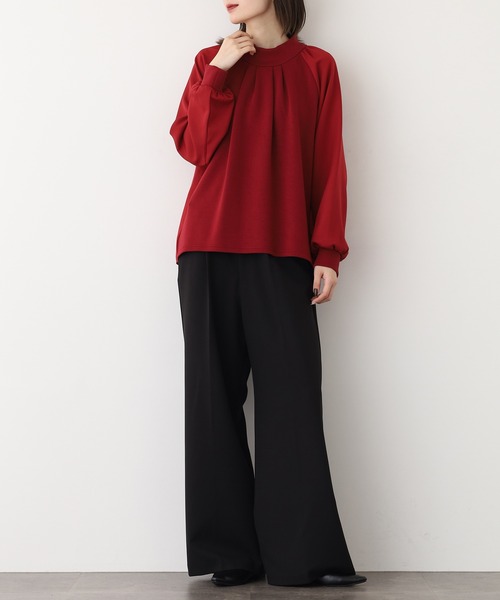 Anna Nicola(アンナニコラ)の「Anna Nicola 布帛切替ダンボールプルオーバー(Tシャツ/カットソー・レディース・レッド/アイボリー・38)」の13枚目の写真