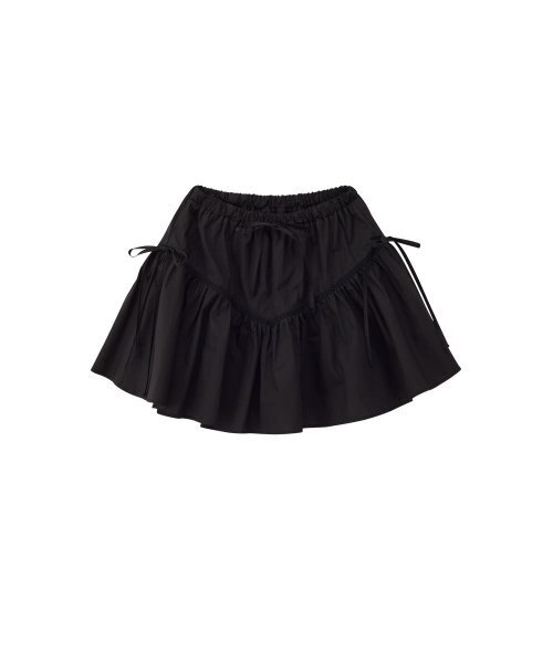 SALON DE YOHN（サロンドヨーン）の「Ribbon Shirring Mini Skirt_ Black（スカート・レディース・その他・FREE）」の4枚目の写真