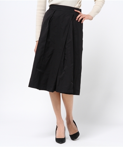 ikka（イッカ）の「70コットンナイロンAラインスカート（スカート・レディース・ベージュ/ブラック・MEDIUM/LARGE）」の2枚目の写真