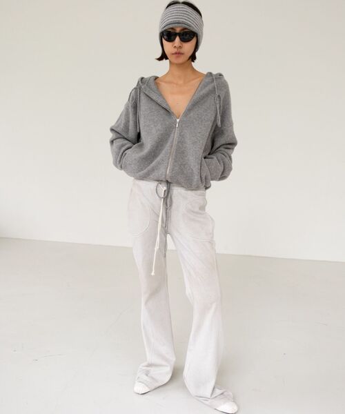 s/e/o（エスイーオー）の「【Geek Office / ギークオフィス】s/e/o / エスイーオー WOOL HOODIE ZIP-UP JUMPER（パーカー・レディース・ブラウン/チャコールグレー・FREE）」の3枚目の写真