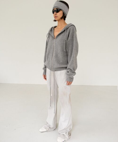 s/e/o（エスイーオー）の「【Geek Office / ギークオフィス】s/e/o / エスイーオー WOOL HOODIE ZIP-UP JUMPER（パーカー・レディース・ブラウン/チャコールグレー・FREE）」の4枚目の写真