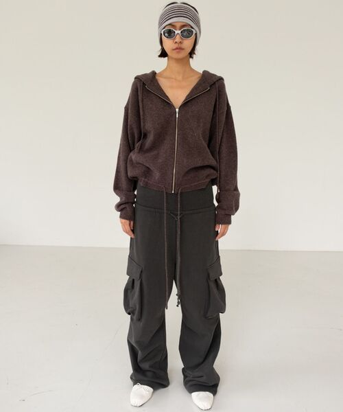 s/e/o（エスイーオー）の「【Geek Office / ギークオフィス】s/e/o / エスイーオー WOOL HOODIE ZIP-UP JUMPER（パーカー・レディース・ブラウン/チャコールグレー・FREE）」の6枚目の写真