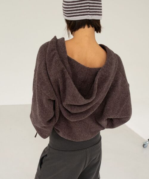 s/e/o（エスイーオー）の「【Geek Office / ギークオフィス】s/e/o / エスイーオー WOOL HOODIE ZIP-UP JUMPER（パーカー・レディース・ブラウン/チャコールグレー・FREE）」の8枚目の写真