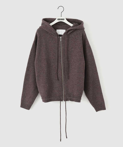 s/e/o（エスイーオー）の「【Geek Office / ギークオフィス】s/e/o / エスイーオー WOOL HOODIE ZIP-UP JUMPER（パーカー・レディース・ブラウン/チャコールグレー・FREE）」の9枚目の写真