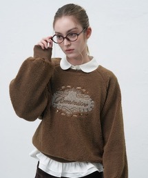 【GENERAL IDEA】レースアップリケフリーストレーナー / FLEECE LACE APPLIQUE SWEATSHIRT