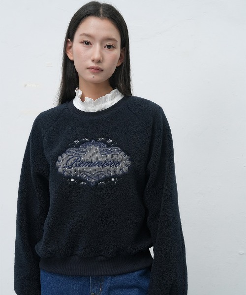 GENERAL IDEA(ジェネラルアイデア)の「【GENERAL IDEA】レースアップリケフリーストレーナー / FLEECE LACE APPLIQUE SWEATSHIRT(スウェット・レディース・ネイビー/ブラウン・S/M/L)」の8枚目の写真