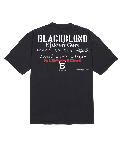 BLACK BLOND(ブラック ブロンド)の「ヴィヴィディヴィンテージクラッシュピグメント半袖(ヴィンテージブラック)(Tシャツ/カットソー・レディース・その他・MEDIUM/LARGE/X-LARGE)」の1枚目の写真