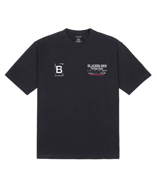 BLACK BLOND(ブラック ブロンド)の「ヴィヴィディヴィンテージクラッシュピグメント半袖(ヴィンテージブラック)(Tシャツ/カットソー・レディース・その他・MEDIUM/LARGE/X-LARGE)」の7枚目の写真