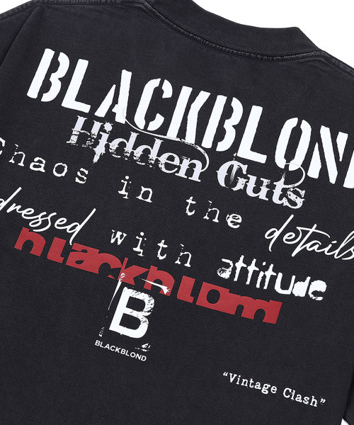 BLACK BLOND(ブラック ブロンド)の「ヴィヴィディヴィンテージクラッシュピグメント半袖(ヴィンテージブラック)(Tシャツ/カットソー・レディース・その他・MEDIUM/LARGE/X-LARGE)」の8枚目の写真