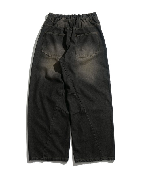Starting Over（スターティングオーバー）の「WIDE CURVED DENIM PANTS/ワイドカーブデニムパンツ（デニムパンツ・メンズ・ネイビー/ブラック・L/M）」の4枚目の写真