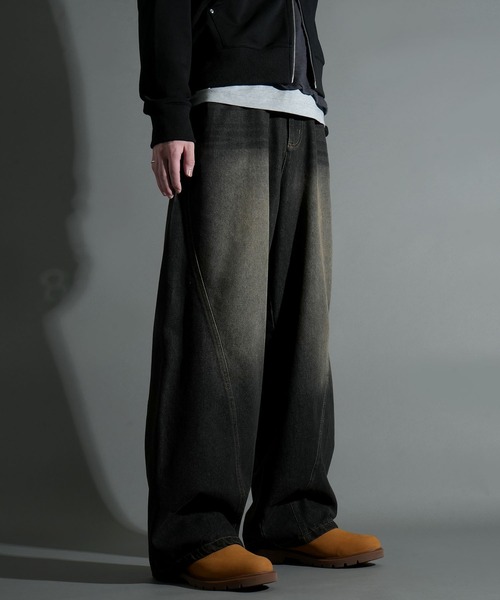 Starting Over（スターティングオーバー）の「WIDE CURVED DENIM PANTS/ワイドカーブデニムパンツ（デニムパンツ・メンズ・ネイビー/ブラック・L/M）」の15枚目の写真