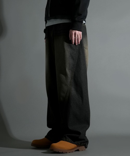 Starting Over（スターティングオーバー）の「WIDE CURVED DENIM PANTS/ワイドカーブデニムパンツ（デニムパンツ・メンズ・ネイビー/ブラック・L/M）」の18枚目の写真