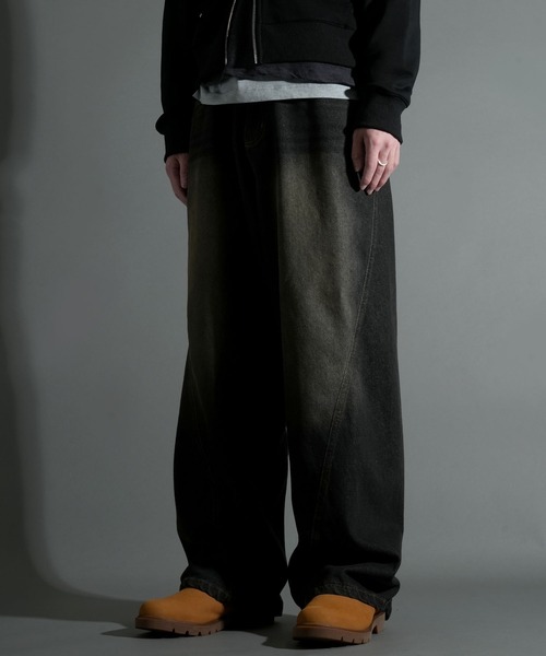 Starting Over（スターティングオーバー）の「WIDE CURVED DENIM PANTS/ワイドカーブデニムパンツ（デニムパンツ・メンズ・ネイビー/ブラック・L/M）」の19枚目の写真