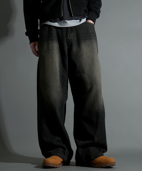 Starting Over（スターティングオーバー）の「WIDE CURVED DENIM PANTS/ワイドカーブデニムパンツ（デニムパンツ・メンズ・ネイビー/ブラック・L/M）」の20枚目の写真