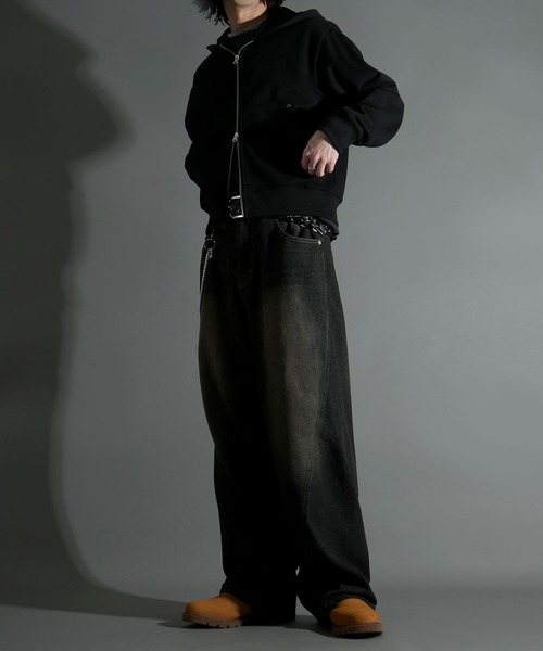Starting Over（スターティングオーバー）の「WIDE CURVED DENIM PANTS/ワイドカーブデニムパンツ（デニムパンツ・メンズ・ネイビー/ブラック・L/M）」の22枚目の写真